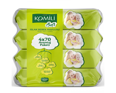 Komili Soft Islak Havlu 4 x 70 Yeni